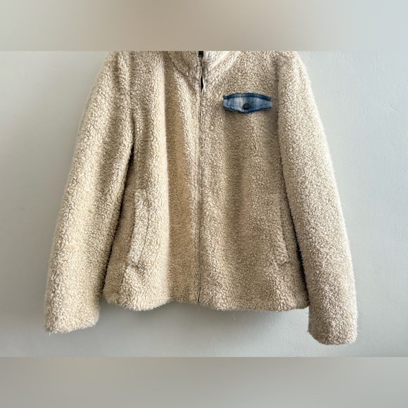 Pendleton Sherpa Zip Jacket in Beige, Size Large - Picture 4 of 16